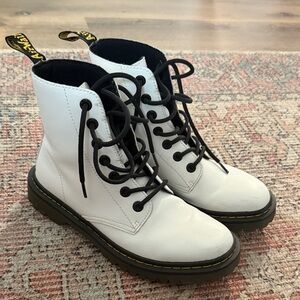 Dr. Martens White Leather Combat Boots